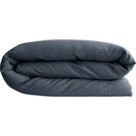Housse de couette SONATE lin lavé froissé 280x240 cm (1/5)