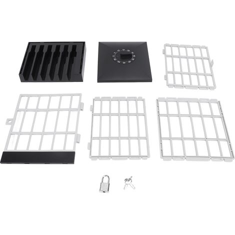 boîte de rangement-Boîte de Prison à Smartphones avec Timer - Cage Sécurisée pour Smartphones avec Clé - Support et Gadget de Bureau Noir et Gris (1/5)