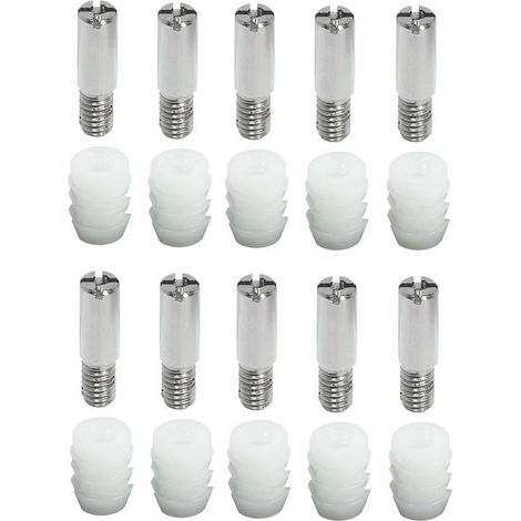 10x boulon de fermeture, pour tringle profilée de serrure espagnolette, avec filetage M6, excentré meuble porte (1/2)