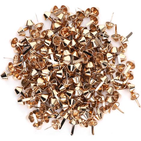 200 pièces de rivets en laiton 12mm pour sac, accessoires de montage en forme de seau, couleur or clair, quincaillerie DIY (1/5)