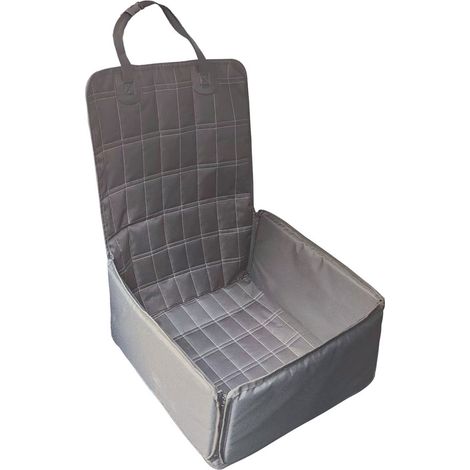 Siège auto pliable pour chiens et chats avec ceinture de sécurité et housse imperméable, compatible avec la plupart des voitures, camions et SUV. (1/5)