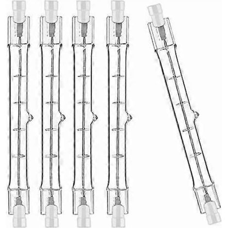 Lot de 10 ampoules halogènes R7S, 118 mm, 300 W, 230 V, tige halogène R7S, 118 mm, ampoule halogène R7S, tige halogène à intensité variable. (1/5)