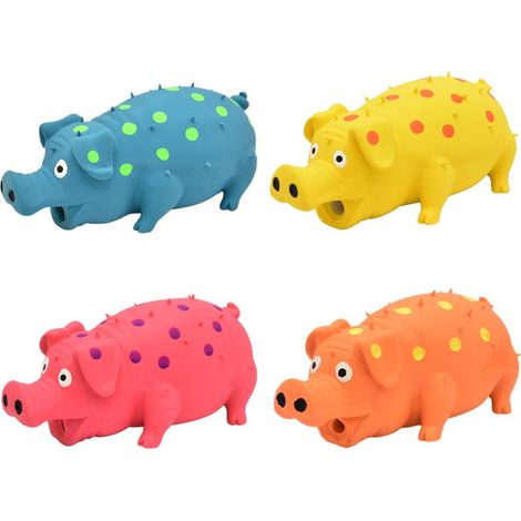 Jouet pour chien en forme de cochon qui couine, jouet à mâcher interactif en caoutchouc pour chiens de petite, moyenne et grande taille (1/5)