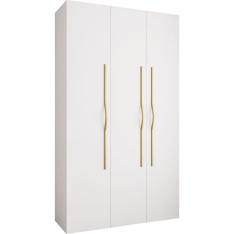 Armario Hartford 563, Blanco, 246x140x52cm, Puertas de armario: Con bisagras, Número de estantes: 11 (1/5)