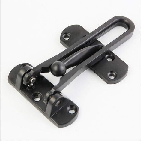 Verrou antivol pour porte, protection anti-effraction, pênes de verrouillage en alliage de zinc, dispositif de sécurité pour porte intérieur et extérieur (noir) (1/5)