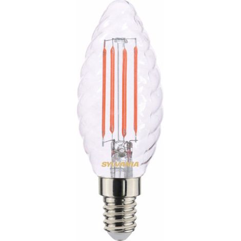Ampoule Led Flamme Torsadée Filament 4,5w Clair E14 - Sylvania (1/5)