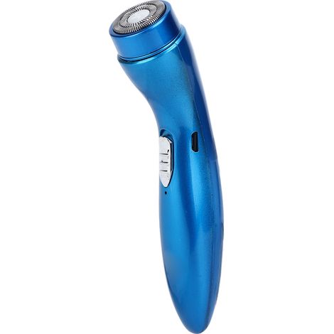 Tragbarer Elektrorasierer, leise, schnell, Mini, für Auto/Zuhause, rotierender Scherkopf, Doppelringklinge, Folienrasierer, blau (1/5)