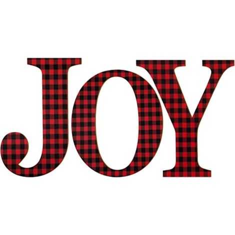 Lettre En Bois - 12 Pouces - Motif Joyeux Noël - Décoration Porte Intérieure Extérieure - Lot De 3 (1/3)