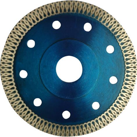 Disque Diamant, Ø125x22,23x H10 mm,1,2mm Extra Fin, X-Teeth Turbo Mesh Rim, Disque à Tronçonner Diamant Séparer et Couper pour Céramique, Carrelage, Marbre, Pierre Naturelle (1/4)