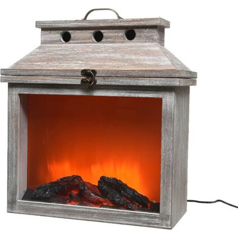 Camino in Legno con Fuoco (35 cm)