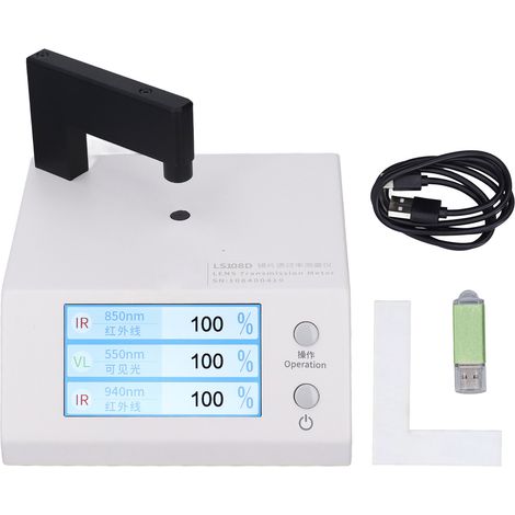 Spectromètre infrarouge et lumière visible avec mesure de transmission par lentille et affichage LCD (5 V CC, 1 A) (1/5)