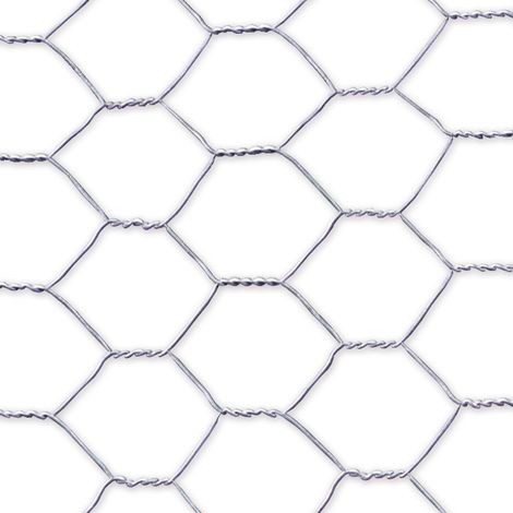 Gitterrahmen aus verzinktem Metall mit dreifach gedrehtem Draht: 19x0,7mm / 1x5m