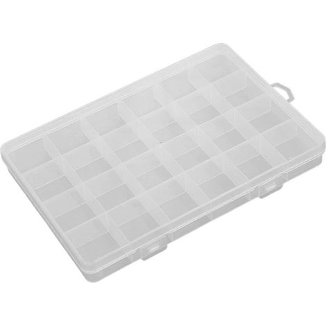 Boîte de rangement en plastique à 24 compartiments pour pièces métalliques de couture