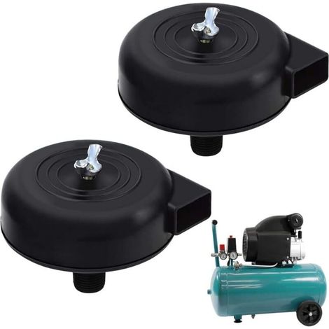Compresseur d'air Filtre Silencieux Accessoires, Compresseur à Air Atténuateur de Bruit 1/2" 20mm Filetage Mâle, pour Compresseur d'air, 2 Pièces (1/5)