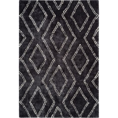 Tapis Imprimé Losange "Orlando" Anthracite 80 x 150 cm (1/4)
