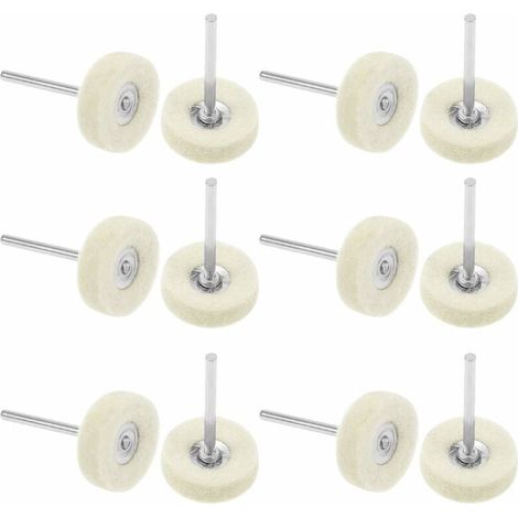 Roue De Polissage En Feutre De Laine - Pour Outil Rotatif - Pour Bijoux Surface Métallique Marbre Bois - Lot De 12 (1/5)