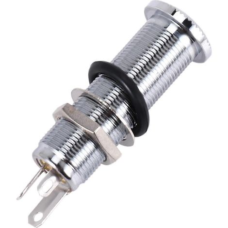 Prise jack cylindrique chromée 1/4 pouce à montage encastré pour guitare électrique et basse (1/4)