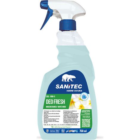 Sanitec, Deo Fresh Muschio Bianco, Profumatore Ambienti, Lunga Durata fino a 48 Ore, 750 ml