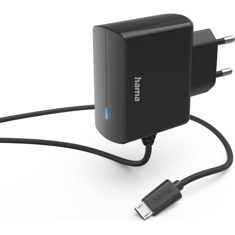 Hama Ladegerät Micro USB 6W, 1m, kompakt, Schwarz