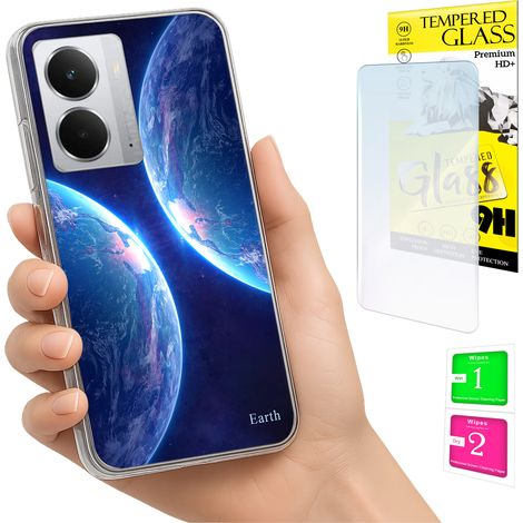Funda para Realme 14 5G / 14T 5G con cubierta trasera para foto + cristal 9H (1/5)