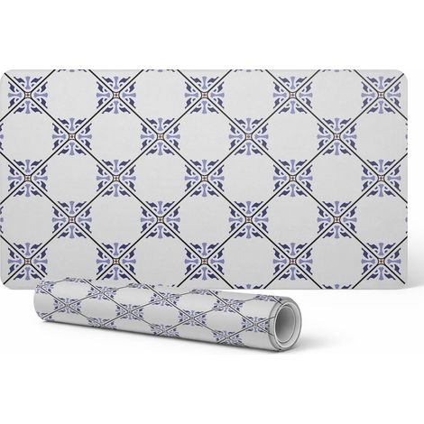 Alfombrilla protectora para escritorio/mesa con estampado geom茅trico a cuadros, 100x50 cm.