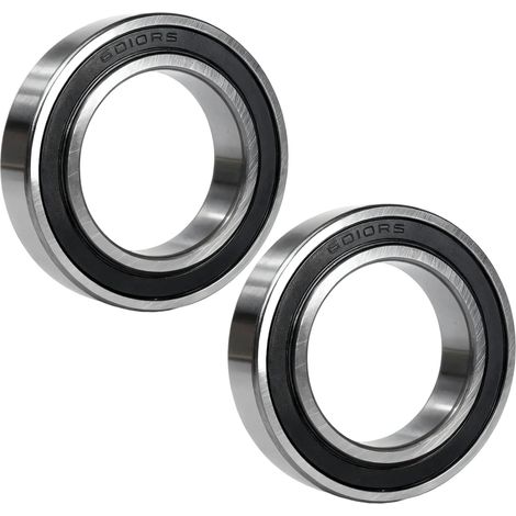 2pcs 6010RS Ball Bearings 50 x 80 x 16 mm Chrome, Ball Bearings 6010 2RS Double Shielded Carbon Steel (6010RS 2pcs) (1/5)