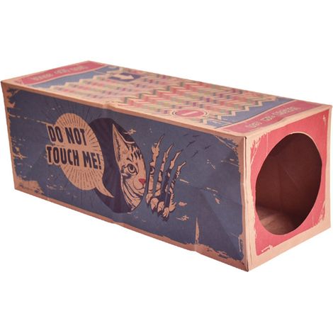 Tunnel en papier kraft pliable pour chat - Jouet interactif pour se cacher et observer (1/5)