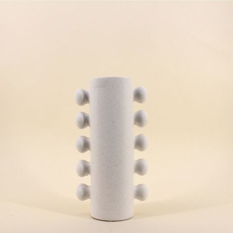 Vase en porcelaine à perles latérales, H31cm (1/5)