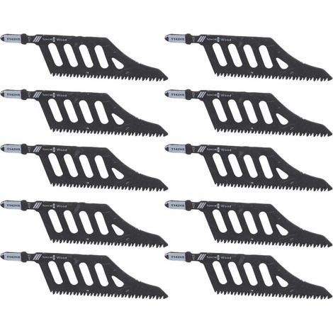 Lot de 10 lames de scie sauteuse à angle droit (90°) pour bois, plastique et panneaux de fibres (1/5)