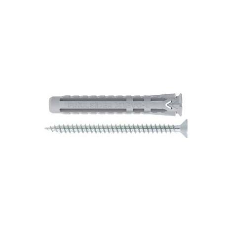 TASSELLO NYLON UNIVERSALE VITE TPS TRUCIOLARE ZINCATA BIANCA X1 EVO-L- - ø mm.6x50 vite ø mm.4,5x60 spes.fissaggio mm.5 - 100 pezzi FRIULSIDER