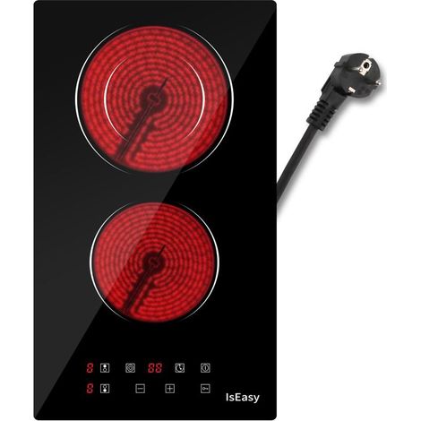 Plaque vitrocéramique encastrable - 2 feux - Noir - 3200W - 51 x 29,5 cm (1/5)