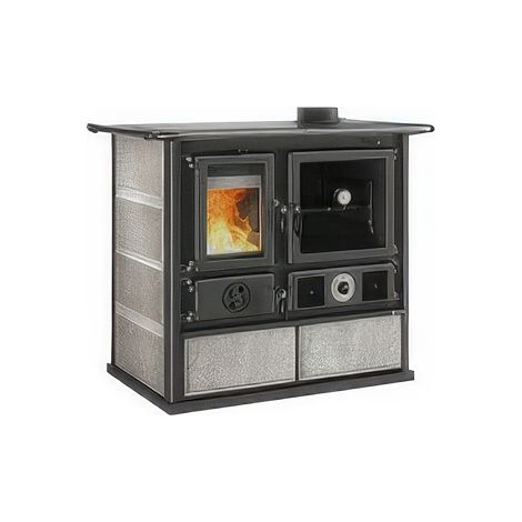 Termocucina a Legna La Nordica Rosa DSA 11 kW con Rivestimento in Maiolica Petra Nero