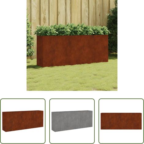 Pot de jardin - Lit surélevé de jardin 200x40x80 cm acier corten (1/5)