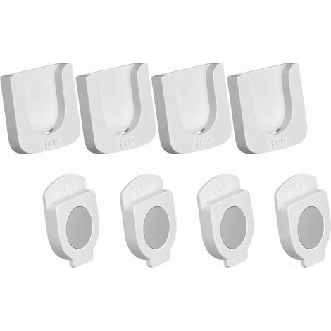Lot de 4 Support télécommande, Aimant puissant, Double verrouillage, Adhésif sans trace, Pour TV Climatiseur Ventilateur (1/5)