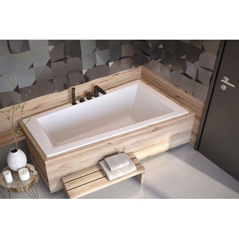 ECOLAM® Badewanne Eckbadewanne 160x90 RECHTS Intima Eckwanne Trapezwanne + Ablaufgarnitur Füße Silikon