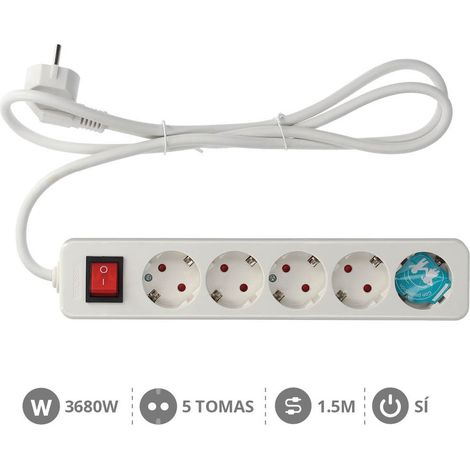 Base múltiple 5 enchufes con interruptor 1.5m cable GSC 0800215 (1/2)