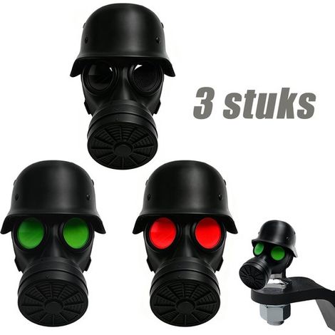 Lot de 3 capuchons de protection pour attelage – Forme masque à gaz – Cache décoratif pour rotule – 10 x 8 x 8 cm (1/5)