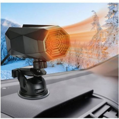 12 V 150 W Désembueur De Voiture Pare-Brise, 2 en 1 Ventilateur de Chauffage Chauffe Automobile Portable pivotant à 360° (1/5)