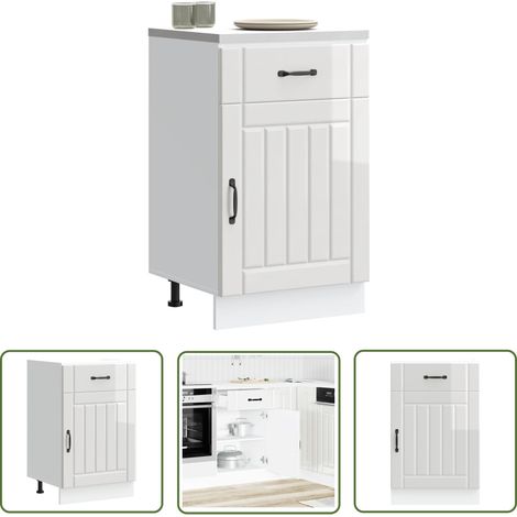 vidaXL Küchen-Unterschrank Lucca Hochglanz-Weiß Holzwerkstoff (1/5)