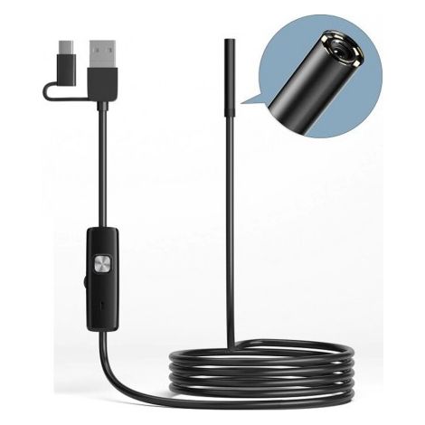 Endoscope mini caméra 3 en 1 7mm – Connectique Type-C et micro USB – 6 LED étanches – Résolution 480P pour inspection précise (1/5)