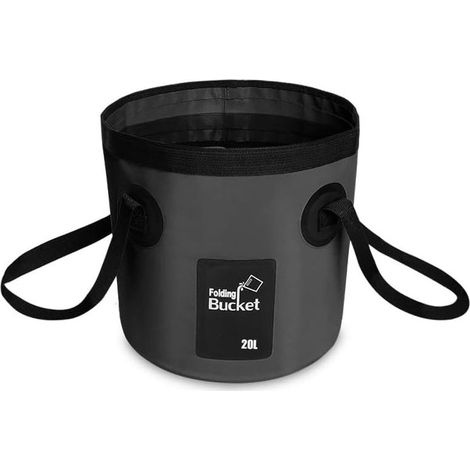 Seau Pliable, 20 litres Seau Pliable Portable Seau Pliant pour Bassin De Lavage pour Voyage, Randonnée, Pêche, Bateau, Jardinage (1/5)