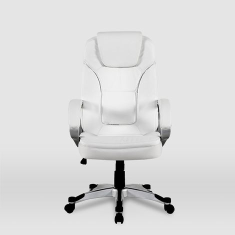 Silla de Oficina Ergonómica Valencia en Giratoria Asiento Acolchado Altura Regulable Blanco LA SILLA ESPAÑOLA (1/5)