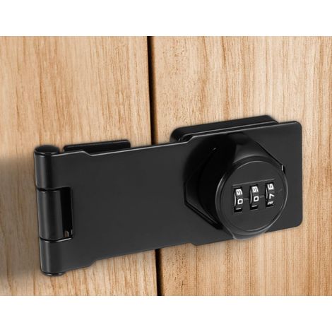 Candado con combinación, cerradura de puerta de aleación de zinc negra, candado giratorio de alta resistencia con combinación, candado con combinación para garajes, jardines, armarios y baños.