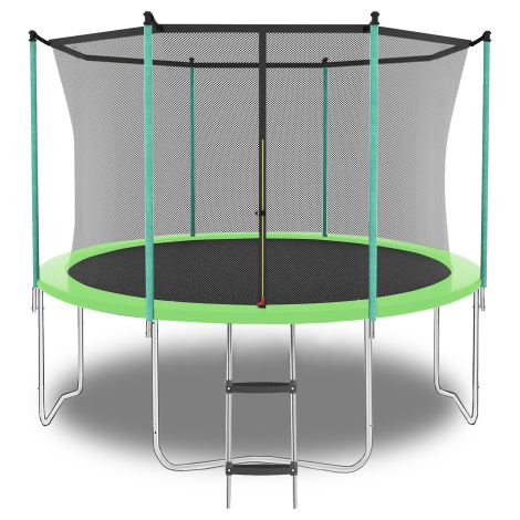 Außentrampolin mit 8 Fuß (244 cm) Durchmesser, inkl. Sicherheitsnetz und Leiter, maximale Traglast 181 kg, verzinkter Stahlrahmen, ideal für Garten und Familiengebrauch