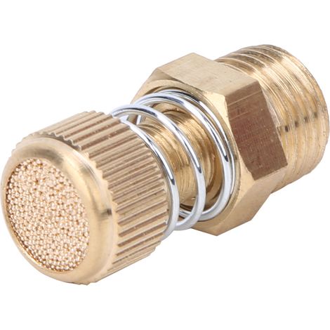 Silencieux pneumatique en laiton 10 pièces, raccord fileté mâle BSPT 1/4 pouce, silencieux pour électrovanne, connecteur d'échappement d'air industriel (1/2)