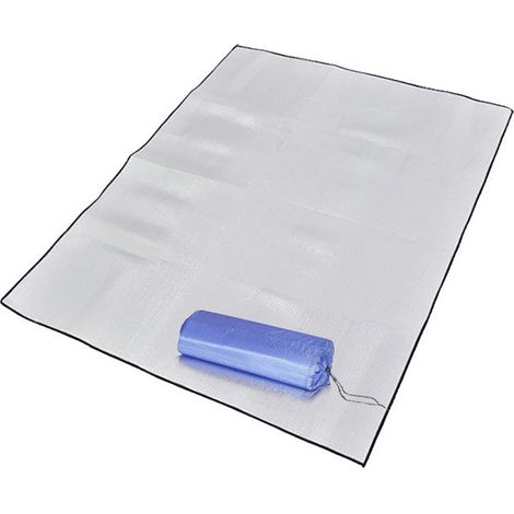Tapis Isolant Camping 200 150 cm Tapis Isolant en Aluminium Pliable Tapis de Couchage en Mousse Camping Randonnée Pique Nique Argent (1/4)