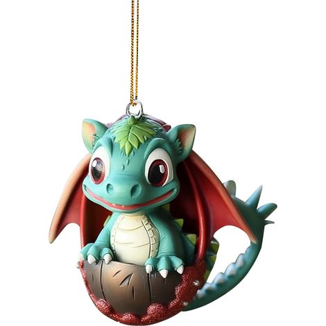 Pendentif Dinosaure Acrylique - Décoration Maison Noël - Ornement Personnalisable pour Arbre ou Rétroviseur - 1 Pièce