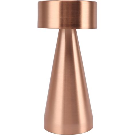 Lampe de table LED portable en métal, capteur tactile, 3 couleurs, variateur sans paliers, lampe de chevet rechargeable, lumière nocturne, rose doré (1/5)