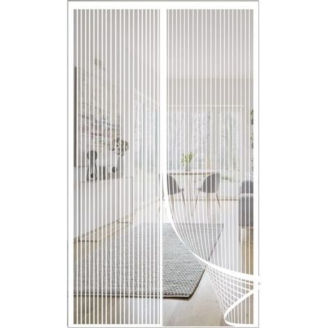 Porte moustiquaire magnétique, rideau de porte anti-mouches, moustiquaire de porte fermeture magnétique, fermeture automatique, 120x210CM blanc (1/5)