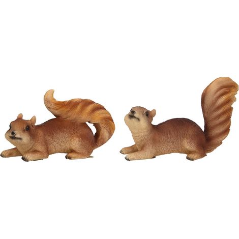 Squirrel Garden Statue, 2 Pieces Resin Animal Sculpture Garden Figurines, Animal Statue Sculpture Ornament for Patio Decoration (1/5)